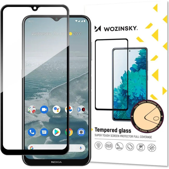 Wozinsky super durable Full Glue tempered glass full screen with frame Case Friendly Nokia G20 black - (Wozinsky Tempered glass Full Glue Nokia G20 black)