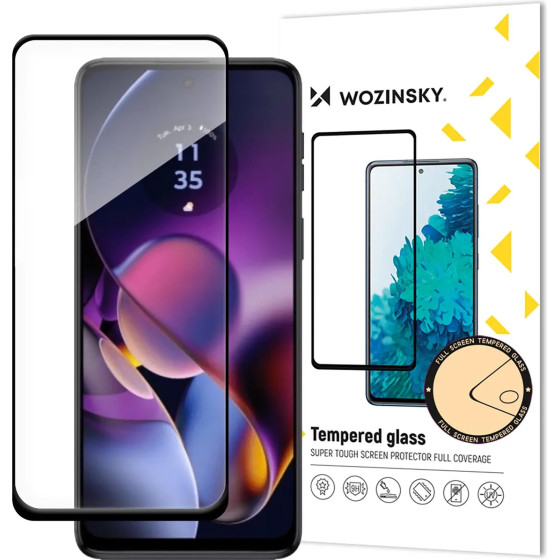 Wozinsky Tempered glass Full Glue for Motorola Moto G54 full screen with frame - black - (Wozinsky Tempered glass Full Glue Motorola Moto G54 Black)