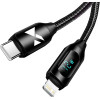 Wozinsky USB-A Cable - Lightning with LED Display 2.4A 1m - Black - (WUALC1)