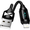 Wozinsky USB-A Cable - Lightning with LED Display 2.4A 1m - Black - (WUALC1)