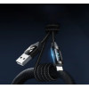 Wozinsky USB-A Cable - Lightning with LED Display 2.4A 2m - Black - (WUALC2)