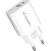 Wozinsky USB-A USB-C 20W wall charger - white - (WGWCW)