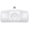 Wozinsky WF16-YLS 5000mAh 15W Lightning Mini Power Bank with Built-in USB-C Cable and Apple Watch Charger - White - (WF16-YLS_WHI)