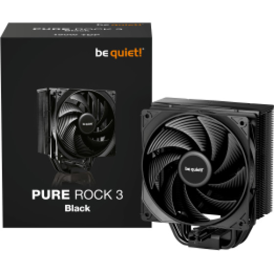 Bequiet Cpu Air Cooler Pure Rock 3 Black 190W TDP, Intel Socket Lga 1851/1700/1200/1150/1151/1155, Amd AM4/AM5, 120MM Pwm FAN, 3YW. - (BK039)