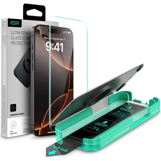 ESR Armorite Tempered Glass for iPhone 16 Pro Max - with Black Frame - (26249-0)