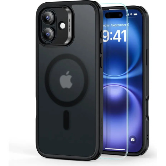 ESR Classic Hybrid Halolock MagSafe Case Set + Tempered Glass for iPhone 16 - Semi-Transparent - (25535-0)