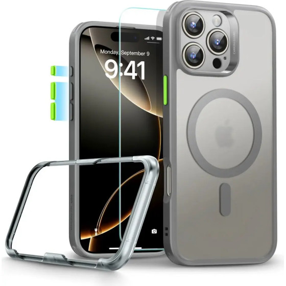 ESR Classic Pro Set Halolock MagSafe iPhone 16 Pro Case - Gray - (27093-0)