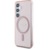 Guess Glitter Circle Classic Logo MagSafe Case for Samsung Galaxy S25 Pink - (GUE004340-0)