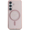 Guess Glitter Circle Classic Logo MagSafe Case for Samsung Galaxy S25 Pink - (GUE004340-0)