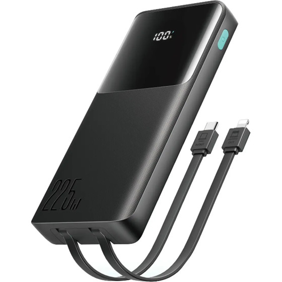 Joyroom 22.5W 10000mAh Powerbank With Two Built-In Cables - Black - (JR-PBF19)