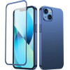 Joyroom 360 Full Case Front And Back Cover For Iphone 13 + Tempered Glass Screen Protector Blue (JR-BP927 blue) - (Joyroom JR-BP927 360� Full Case + Screen Protector (Through-Hole bore) iP13-6.1 inch-blue)