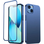 Joyroom 360 Full Case Front And Back Cover For Iphone 13 + Tempered Glass Screen Protector Blue (JR-BP927 blue) - (Joyroom JR-BP927 360� Full Case + Screen Protector (Through-Hole bore) iP13-6.1 inch-blue)