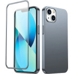 Joyroom 360 Full Case Front And Back Cover For Iphone 13 + Tempered Glass Screen Protector Grey (JR-BP927 tranish) - (Joyroom JR-BP927 360� Full Case + Screen Protector (Through-Hole bore) iP13-6.1 inch-tarnish)