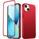 Joyroom 360 Full Case Front And Back Cover For Iphone 13 + Tempered Glass Screen Protector Red (JR-BP927 red) - (Joyroom JR-BP927 360� Full Case + Screen Protector (Through-Hole bore) iP13-6.1 inch-red)