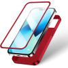Joyroom 360 Full Case Front And Back Cover For Iphone 13 + Tempered Glass Screen Protector Red (JR-BP927 red) - (Joyroom JR-BP927 360� Full Case + Screen Protector (Through-Hole bore) iP13-6.1 inch-red)