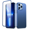 Joyroom 360 Full Case Front And Back Cover For Iphone 13 Pro + Tempered Glass Screen Protector Blue (JR-BP935 blue) - (Joyroom JR-BP935 360� Full Case + Screen Protector (Through-Hole bore) iP13 pro-6.1 inch-blue)