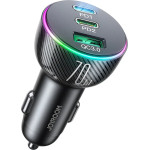 Joyroom Car Charger 70W With 3 ports: USB, 2 x Usb C Black (JR-CL26) - (Joyroom CL26 70W 3 Port (2PD+1USB) Car Charger Black)