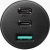 Joyroom Car Charger 70W With 3 ports: USB, 2 x Usb C Black (JR-CL26) - (Joyroom CL26 70W 3 Port (2PD+1USB) Car Charger Black)