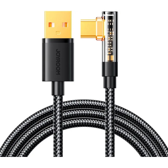 Joyroom Gaming Cable USB-C (angled) / USB-A (straight) 3A 1.2 m - Black - (S-UC027A6)