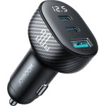 Joyroom JR-CCD04 30W 2x USB-C USB-A Car Charger With Display - Black - (Joyroom JR-CCD04 30W 2A1C Digital Display Car Charger)