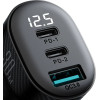 Joyroom JR-CCD04 30W 2x USB-C USB-A Car Charger With Display - Black - (Joyroom JR-CCD04 30W 2A1C Digital Display Car Charger)
