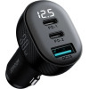 Joyroom JR-CCD04 30W 2x USB-C USB-A Car Charger With Display - Black - (Joyroom JR-CCD04 30W 2A1C Digital Display Car Charger)