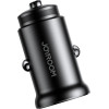 Joyroom JR-CCN06 30W 2x USB-C Mini Car Charger Metal - Black - (Joyroom JR-CCN06 30W 2C Mini Metal Car Charger)