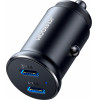 Joyroom JR-CCN06 30W 2x USB-C Mini Car Charger Metal - Black - (Joyroom JR-CCN06 30W 2C Mini Metal Car Charger)