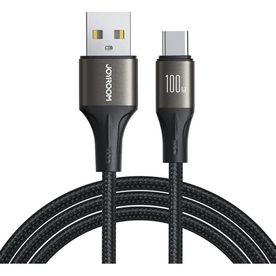 Joyroom Light-Speed Series S-A25 USB-A / USB-C Cable 100W 1.2m - Black - (Joyroom SA25-AC6 Light-Speed Series 100W Fast Charging Data Cable (USB-A To Type-C) 1.2m Black)