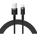 Joyroom Liquid Silicone Data Cable N2 USB-A / Lightning 2.4A 1.2m - Black - (Joyroom S-1224N2 Silicone Data Cable USB-A To Lightning 1.2M Black)
