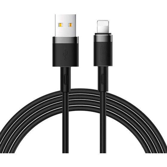 Joyroom Liquid Silicone Data Cable N2 USB-A / Lightning 2.4A 1.2m - Black - (Joyroom S-1224N2 Silicone Data Cable USB-A To Lightning 1.2M Black)