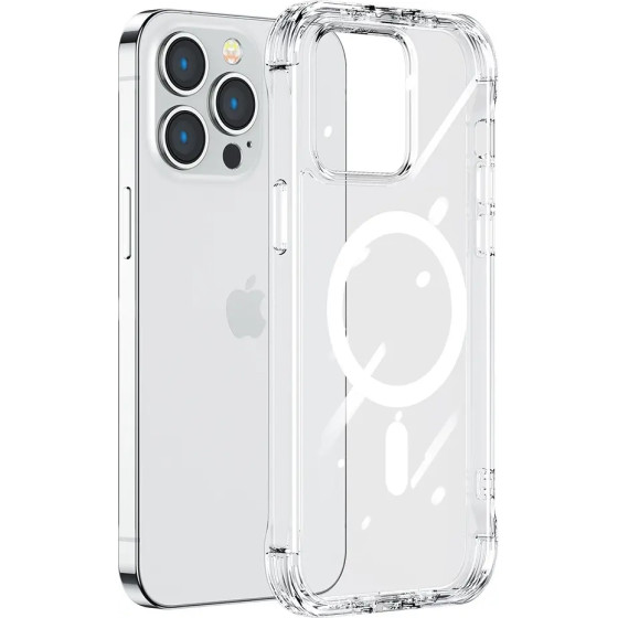 Joyroom Magnetic Defender Magnetic Case For Iphone 14 Pro Max Armored Cover With Hooks Stand Clear (Magsafe Compatible) - (JR-14H8)