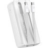 Joyroom Mini Power Bank With built-In Cables JR-PBC06 30W 10000mAh - White - (Joyroom Jr PBC06 30W Mini Power Bank With Dual Cables 10000mAh White)
