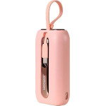 Joyroom Mini Powerbank 10000mAh Colorful Series 22.5W With 2 built-In Usb C And Lightning Cables Pink (JR-L012) - (Joyroom L012 Colorful Series 22.5W Mini Power Bank With Dual Cables 10000mAh Pink)