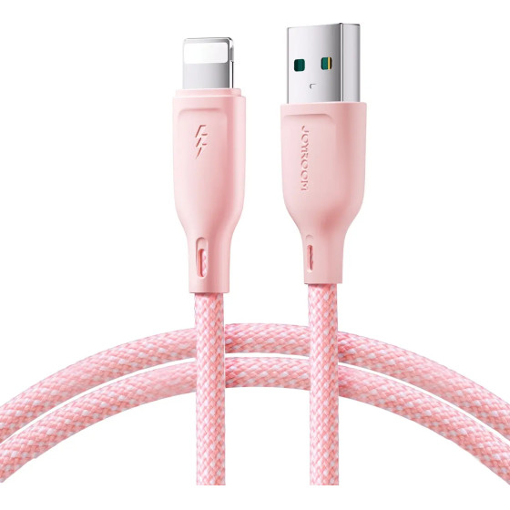 Joyroom Multi-Color Series S-A34 USB-A / Lightning 3A Cable 1m - Pink - (Joyroom SA34-AL3 Multi-Color Series 3A Fast Charging Data Cable (USB-A To Lightning) 1m Pink)