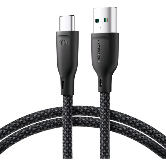 Joyroom Multi-Color Series S-A34 USB-A / USB-C Cable 100W 1m - Black - (Joyroom SA34-AC6 Multi-Color Series 100W Fast Charging Data Cable (USB-A To Type-C) 1m Black)