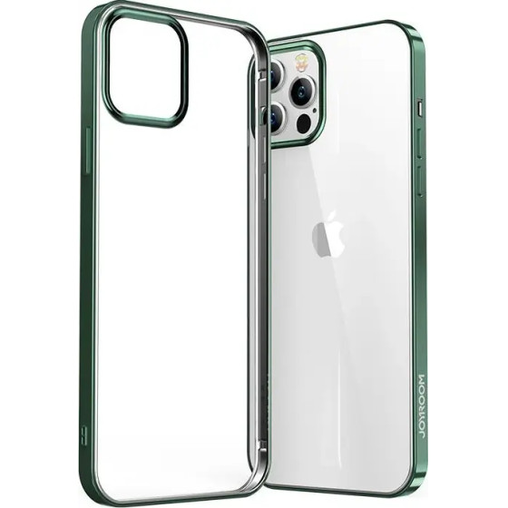 Joyroom New Beautiful Series Ultra Thin Case With Electroplated Frame For Iphone 12 Pro Max Green (JR-BP796) - (Joyroom JR-BP796 New Beautiful Series Plating Phone Case iP12 Pro Max-6.7iNch green)