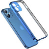 Joyroom New Beauty Series Ultra Thin Case With Electroplated Frame For Iphone 12 Pro Max dark-Blue (JR-BP744) - (Joyroom JR-BP744 New Beauty Series Plated Phone Case Processing Holes iP12 Pro Max-6.7iNch blue)