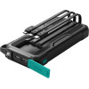 Joyroom Powerbank 10000mAh JR-L016 With built-In USB-C/Micro USB/ Lightning Cables - Black - (Joyroom JR-L016 2.4A Power Bank With Three Cables 10000mAh Black)