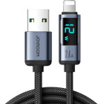 Joyroom Prism Series A16 Lightning / USB-A Cable 2.4A 1.2m With Led Display - Black - (S-AL012A16)