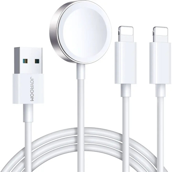 Joyroom S-IW007 3-in-1 Cable USB-A Magnetic Charger - Lightning 1.2m - White - (S-IW007 White)