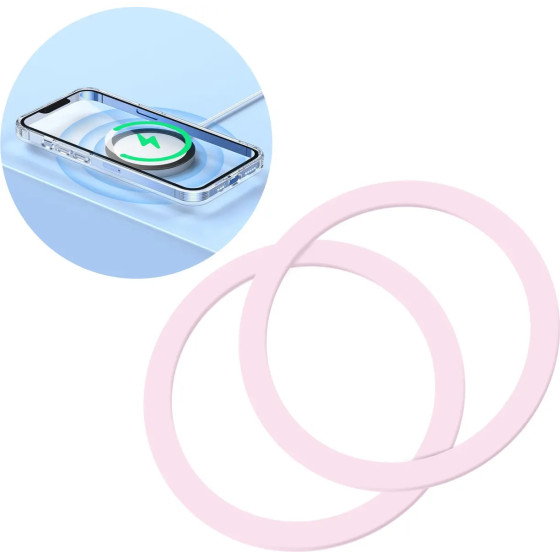 Joyroom Set Of Metal Magnetic Rings For Smartphone 2 pcs. Pink (JR-Mag-M3) - (JR-Mag-M3-2pcs-pink)