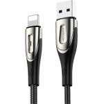 Joyroom Sharp Series S-M411 USB-A / Lightning 3A Cable 1.2m With Charging Indicator - Black - (S-M411-1,2m Lightning black)
