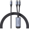 Joyroom Speedy Series S-A21 2in1 USB-C - USB-C / USB-C Cable 100W 1.5m - Black - (Joyroom SA21 1T2 Speedy Series 100W 2 In 1 Fast Charging Cable (Type C To C+C) 1.5m Black)