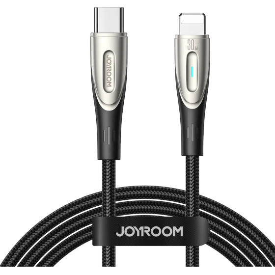 Joyroom Star-Light Series SA27-CL3 USB-C / Lightning 30W 1.2m Cable - Black - (Joyroom SA27-CL3 Star-Light Series 30W Fast Charging Data Cable (Type-C To Lightning) 1.2m Black)