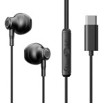 Joyroom TYPE-C Series JR-EC07 USB-C in-Ear Headphones Metal - Black - (Joyroom JR-EC07 TYPE-C Series Metal Half In-Ear Wired Earphones Black)