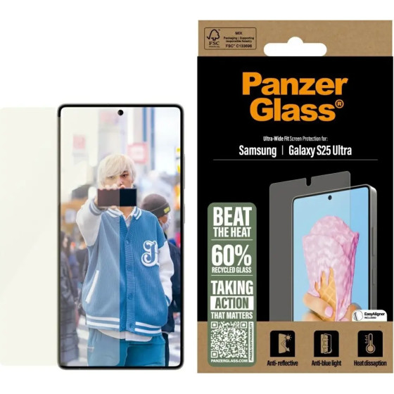 PanzerGlass All-in-One Ultra-Wide Fit Tempered Glass for Samsung Galaxy S25 Ultra - (PAN001094-0)