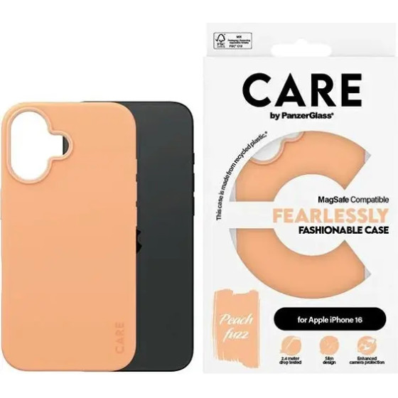 PanzerGlass CARE by Fashion Case iPhone 16 6.1 peach/peachy MagSafe 1389 - (PAN000888-0)