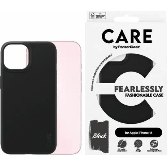 PanzerGlass CARE by Fearlessly Fashionable Case for iPhone 15 - Black - (PAN000751-0)