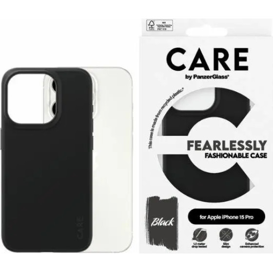 PanzerGlass CARE by Fearlessly Fashionable Case for iPhone 15 Pro - Black - (PAN000752-0)